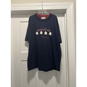 Vintage Cotton Blend Women Shirt Navy Blue Grandma Size XL Grandma Core Teacher
